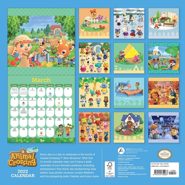 Animal Crossing 2022 Calendar Lịch 2022 Animal Crossing