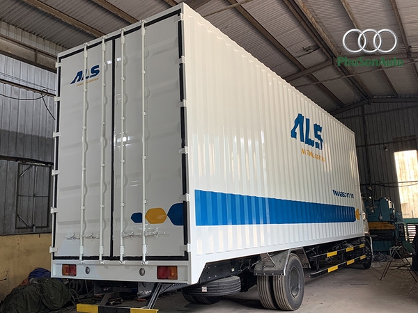 Thùng Container sàn con lăn chở pallet.