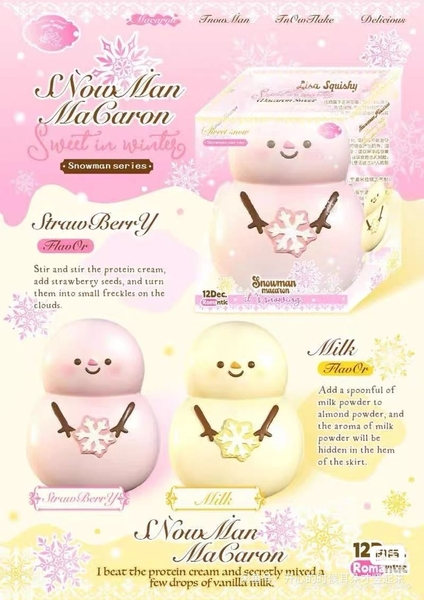 Lisa Squishy Snowman macaron người tuyết