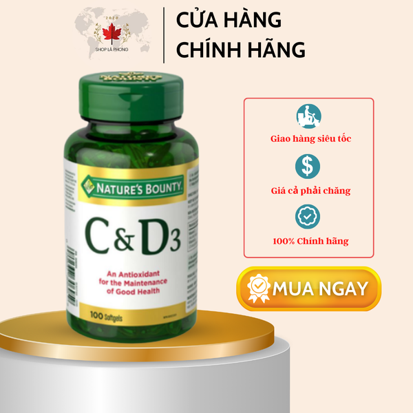 Viên uống Vitamin C & D3 của Nature's Bounty (100 viên)
