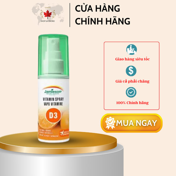 Chai Xịt Vitamin D3 Vị Cam của Jamieson (58 mL) - Hàng order