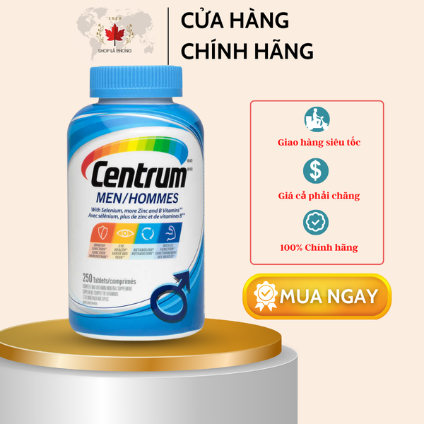 Viên Uống Vitamin Tổng Hợp Cho Nam+50 Centrum (250 viên)