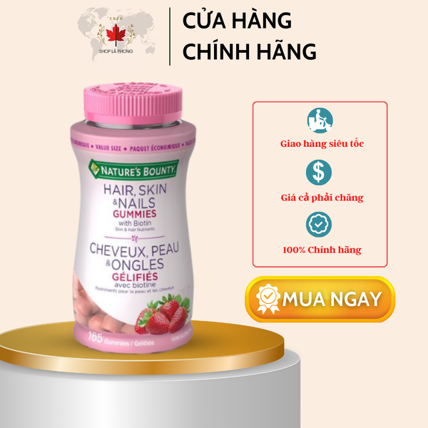 Kẹo Dẻo Đẹp Da, Tóc, Móng Tay Nature's Bounty (220 viên)