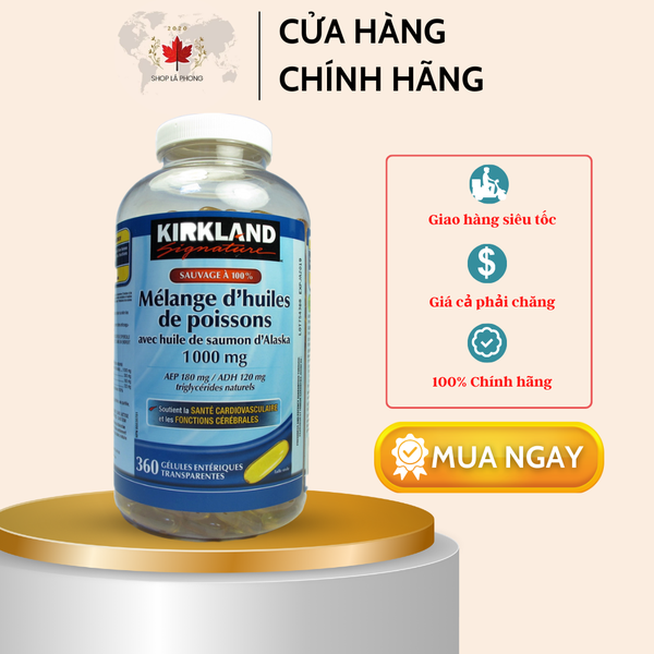 Dầu Cá Signature Wild Fish Oil Blend của Kirkland (360 viên)