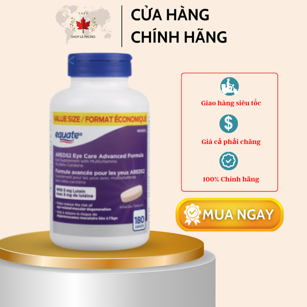 Chăm sóc mắt bằng công thức AREDS2 của Equate (180 viên)