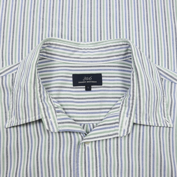 Pull Brooks Brothers Col V En Laine Bleu Rayé - Taille L, Occasion Très Bon état