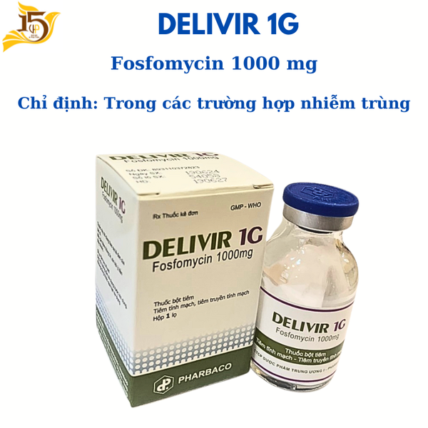 Thuốc tiêm Delivir 1g Pharbaco - Thuốc điều trị nhiễm khuẩn hiệu quả
