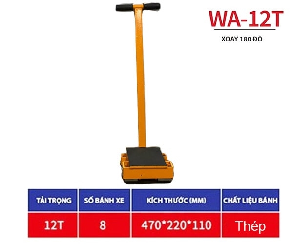 Con rùa chuyển hàng Bison 12 tấn WA-12T bánh thép xoay 180 độ