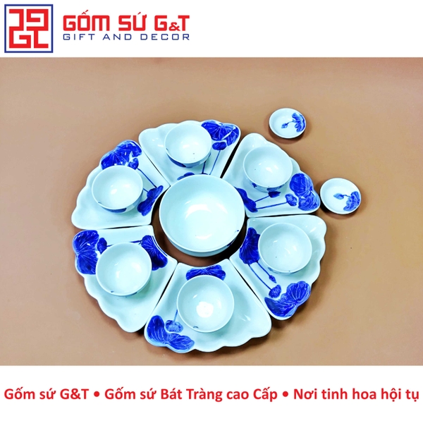 Bộ mặt trời vẽ lá sen xanh