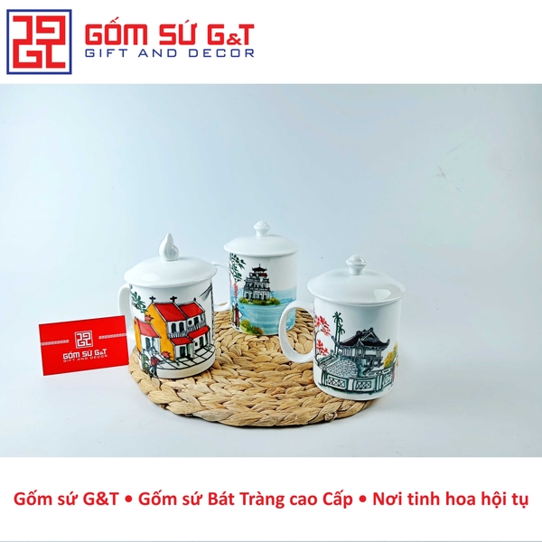 Cốc quai C vẽ cảnh Hà Nội