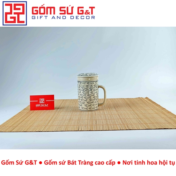 Cốc lọc trà vẽ cá đàn