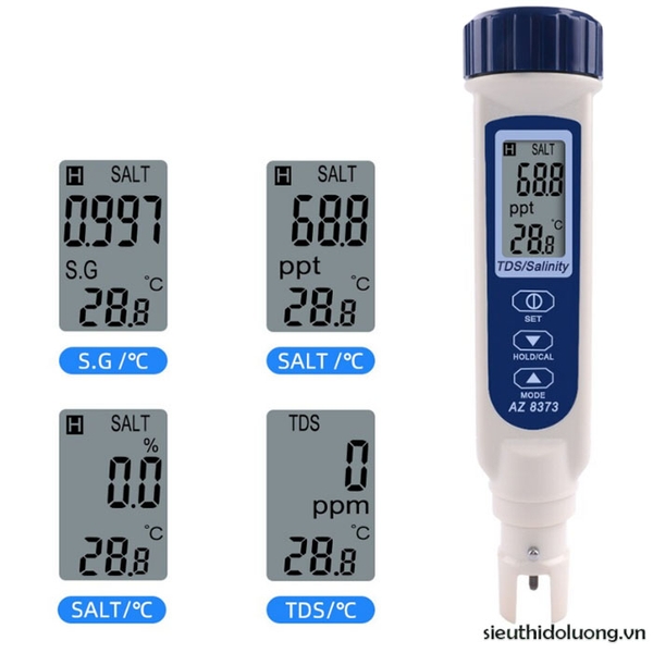 Bút đo độ mặn, TDS AZ 8373 (0~9999 ppm/ 1.0~100.0 ppt)