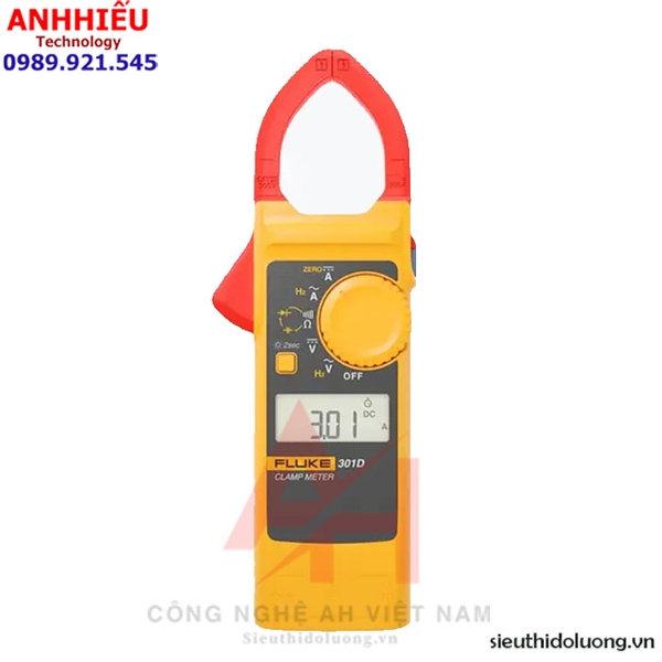 Ampe kìm đo dòng điện dc Fluke 301D (600A AC/DC) TẶNG TÚI FLUKE ĐỰNG MÁY