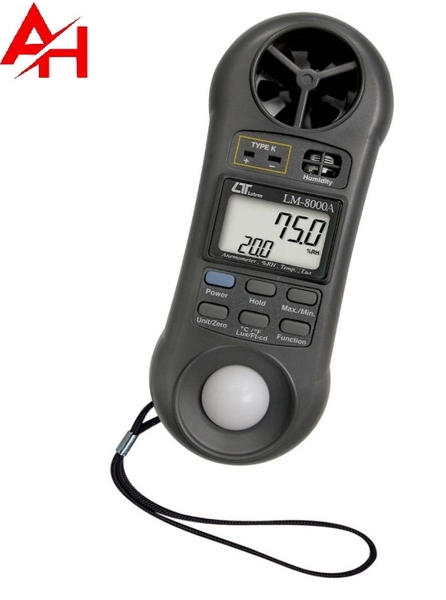 Máy đo ánh sáng, nhiệt độ, tốc độ gió, độ ẩm LUTRON LM-8000A
