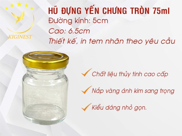 Hũ Thủy Tinh  Tròn 70ml