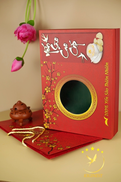 Bộ Hộp Quà Đỏ Cành Mai 100G