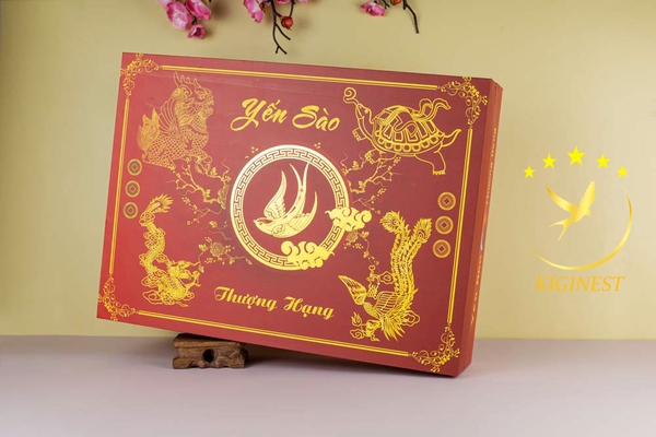 Bộ Hộp Quà Giấy Ép Kim Tứ Linh 100G