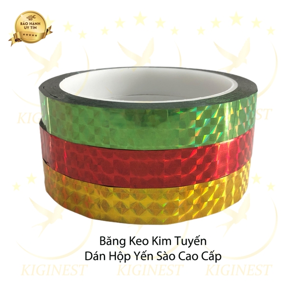 Băng keo Kim Tuyến- Dán Hộp Yến Sào Cao Cấp - Màu Vàng