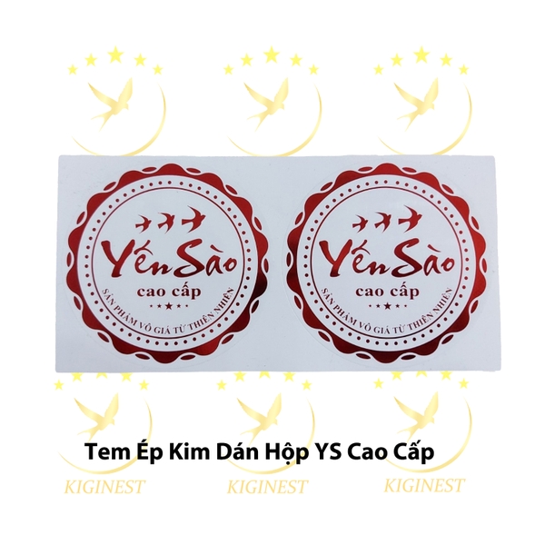 Tem Tròn Ép Kim 3 Chim Yến