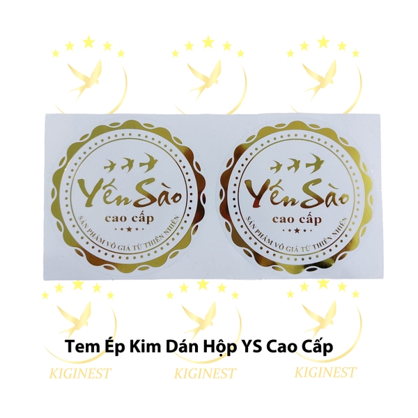 Tem Tròn Ép Kim 3 Chim Yến