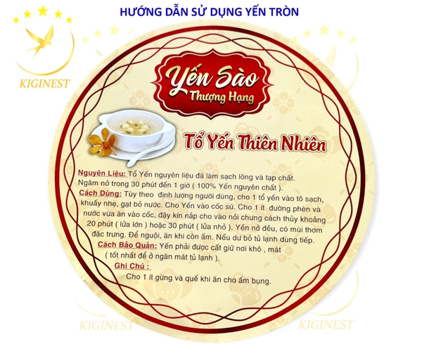 Tờ Hướng Dẫn Sử Dụng Yến Sào