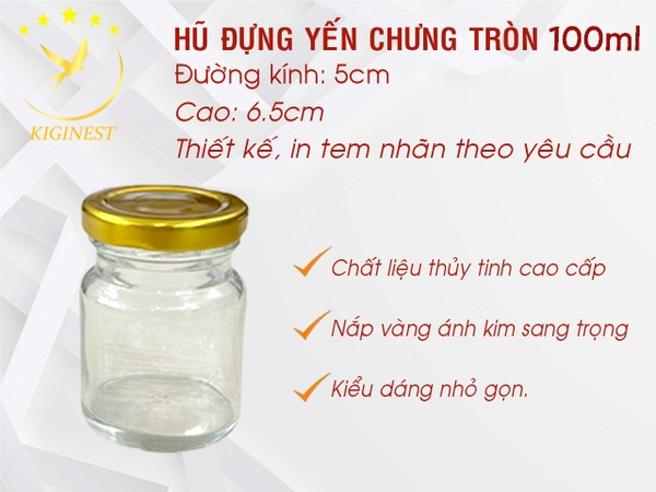 Hũ Thủy Tinh Tròn 100ml