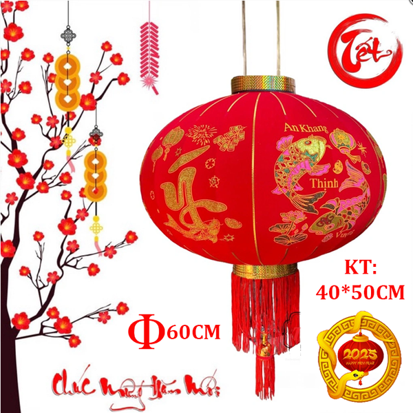 LỒNG ĐÈN NHUNG VẠN SỰ NHƯ Ý 40x50CM KHÔNG CHUÔNG