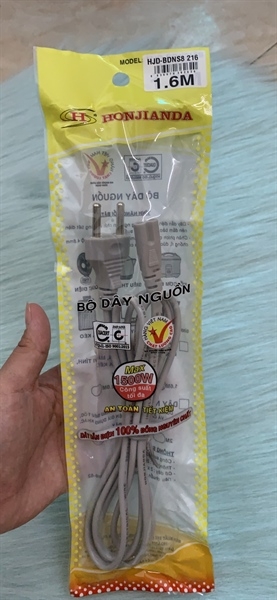 Dây nguồn máy tính, nồi cơm 0.5MM2 - 1.6M/ HJD-BDNS8 216 ( dây nguồn số 8)