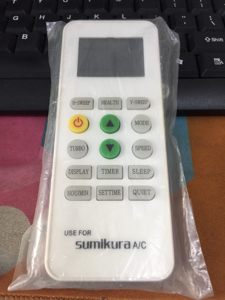 Remote máy lạnh Sumikura ML172 - Nút 2 nút xanh lá
