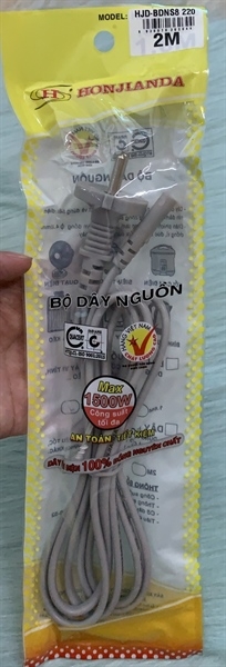 DÂY NGUỒN SỐ 8 0.5mm2 - 2.0M/ 220 / Xám - Hàng chính hãng HJD