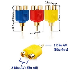 Bộ 2 Đầu Chia Jack Loa Hoa Sen AV (1 ra 2) - Màu Ngẫu Nhiên
