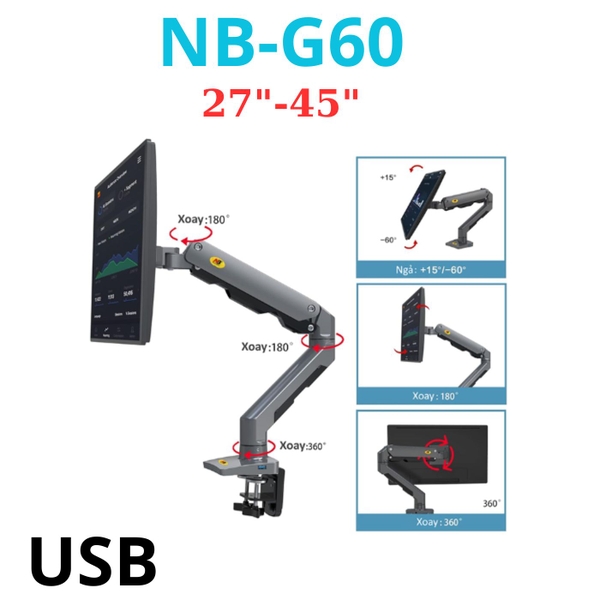 Arm 1 màn hình North Bayou G60 từ 27