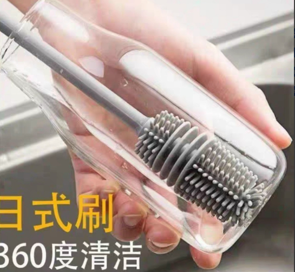 CỌ VỆ SINH LY CỐC TAY CẦM DÀI BẰNG SILICON ĐẦU CÓ LỖ MÓC (T300) (CÁI)