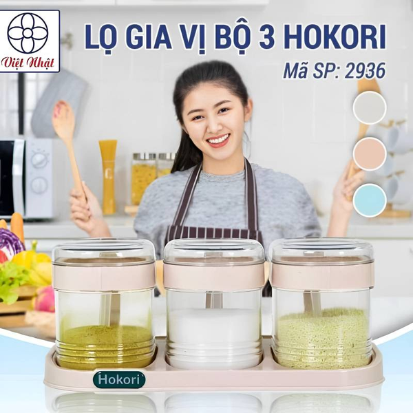 LỌ GIA VỊ BỘ 3 HOKORI - MÃ: 2936 (CÁI)