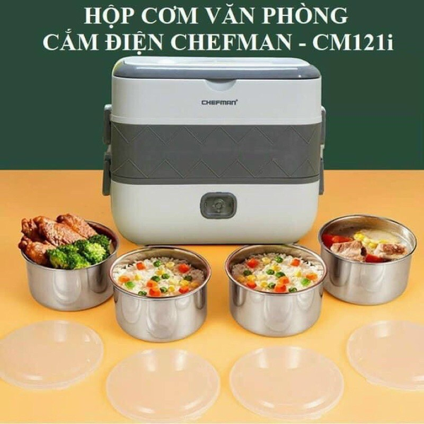 LUNCHBOX: HỘP CƠM CẮM ĐIỆN XUẤT NHẬT 2 TẦNG 4 BÁT INOX CÓ CHỨC NĂNG GIỮ NHIỆT, HÂM NÓNG VÀ TỰ NẤU(T30)