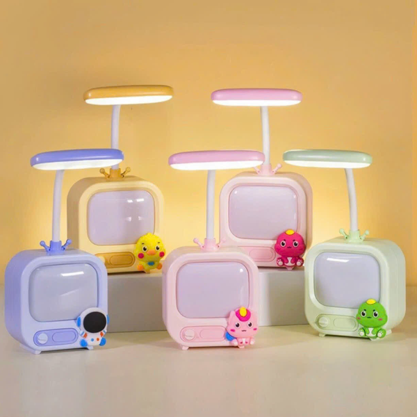 ĐÈN HỌC LED TIVI MINI 2 CHẾ ĐỘ KÈM STICKER NHIỀU HÌNH CUTE, ĐÈN NGỦ CS322 (T120) MÃ MỚI (CÁI)