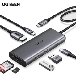 UGREEN 15531 USB-C To HDMI+2*USB 3.2 A+ USB-C 3.2+SD/TF+PD Converter