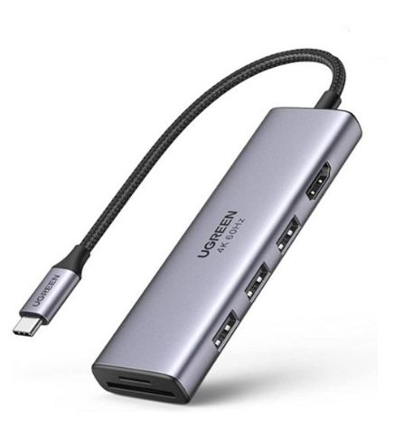 UGREEN 60383 USB-C to 3×USB3.0+HDMI+SD TF+ 4K 60Hz