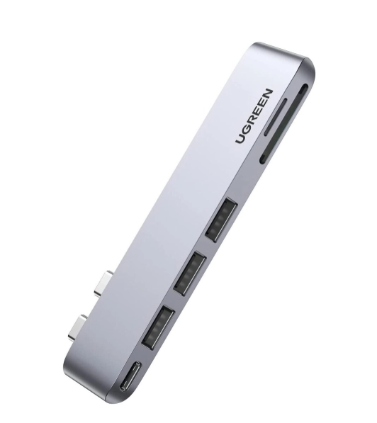 UGREEN 60560 UGREEN 2xUSB-C to 3xUSB3.0-A+SD+TF+PD Multifunction Adapter Aluminum Shell