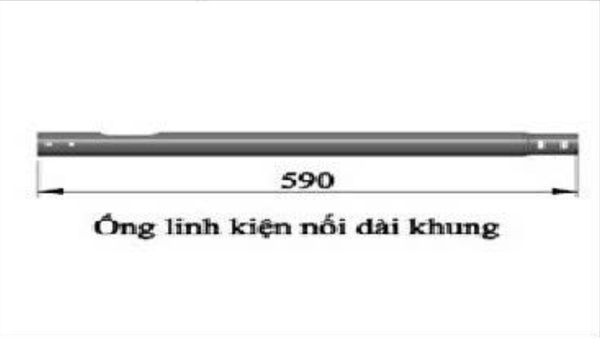 Ống linh kiện nối dài khung TV thả trần Chánh Phát - nối dài 550mm