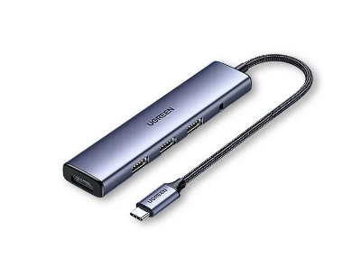 UGREEN 90881 USB-C To HDMI+3*USB 3.0 A+ AUX3.5mm+Power Converter 4K@30Hz