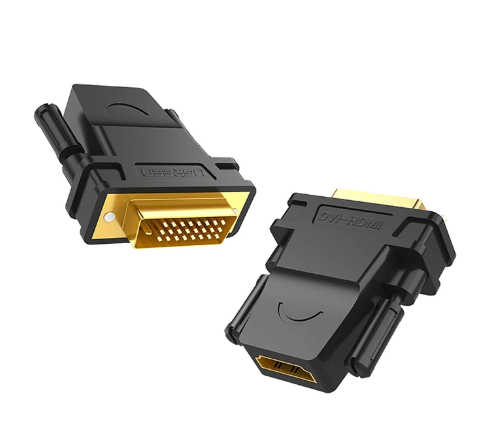 UGREEN 20124 - DVI 24+1 Male to HDMI Female Adapter (Black) HDMI Female to DVI-D 24+1 Male Adapter