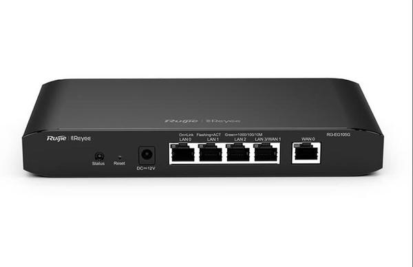 Router cân bằng tải Ruijie RG-EG105G-P V2 - Cân bằng tải 2 WAN - Chịu tải 100 user - 4 cổng PoE+