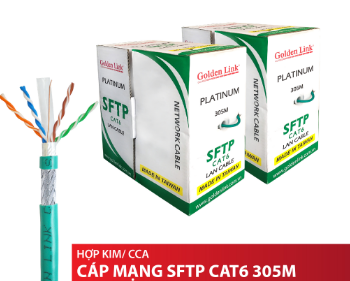 Dây cáp mạng Golden Link SFTP Cat6 Platium TAIWAN- TW1104-1- Xanh lá 305M/Cuộn