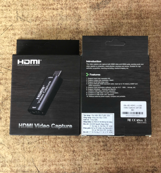 Đầu đổi từ HDMI sang USB video Capture 1AM-BB đen (S)