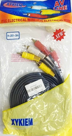 DÂY AV 6 ĐẦU 2M ĐEN (có bọc)