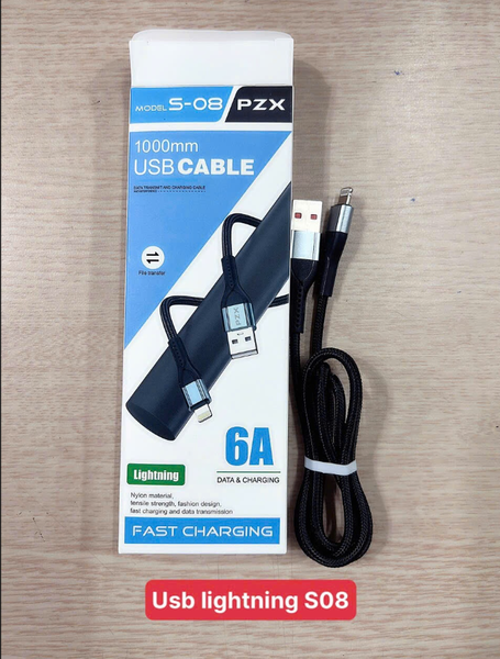 Dây sạc Usb to Lightning S-08- 6A -1M