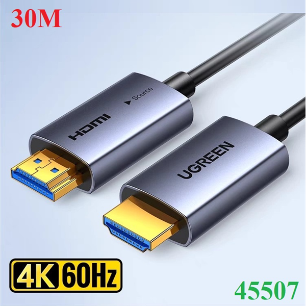 Ugreen 45507 30m 2.0 4K@60Hz sợi quang AOC Fiber HDMI Cable 30m HD178