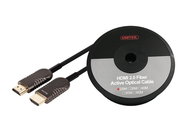 CÁP HDMI 2.0/4K - 20M ULTRAPRO ACTIVE OPTICAL UNITEK (Y-C 1030BK)