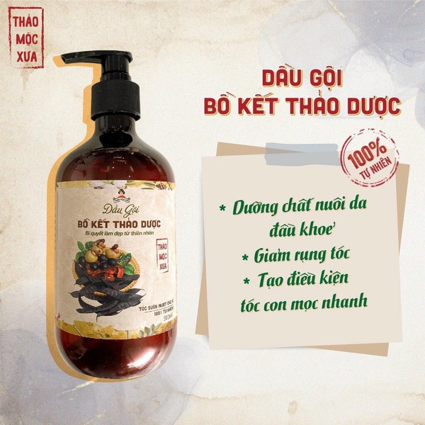 MUA 10 TẶNG 1 - Dầu gội bồ kết thảo dược --- chai tròn 500ml - block / 60c